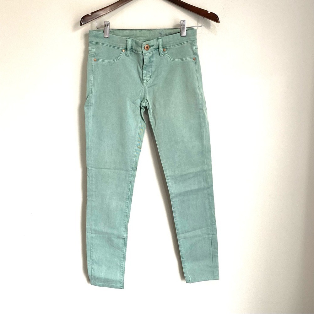 BLANK NYC Womens 26 Solid Green Low Rise Skinny Jeans Jeggings BB7